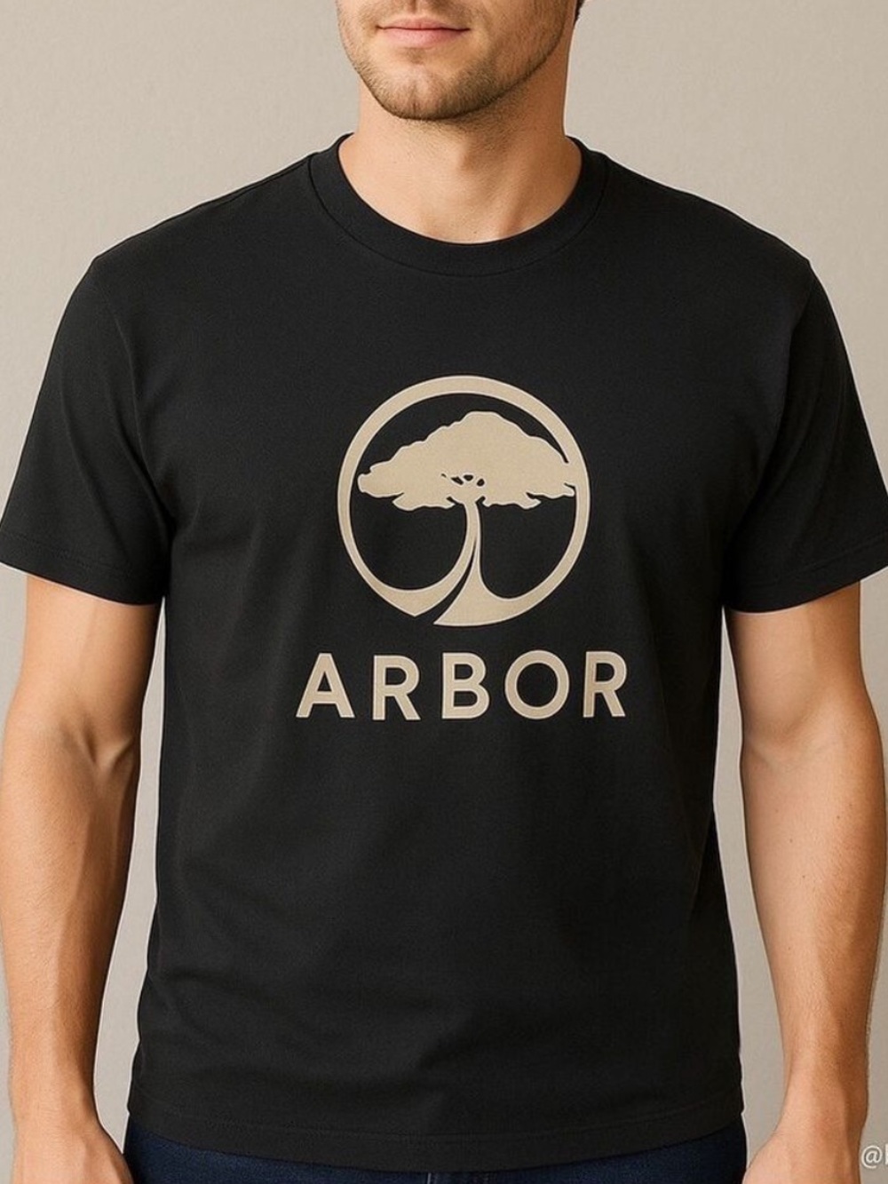 Arbor L Black Landmark Logo Graphic T-Shirt Organic Cotton